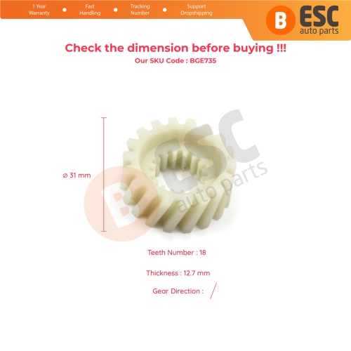Seat Adjustment Mechanism Motor Repair Gear 18 Teeth for Mercedes S Class W140 1992-1998