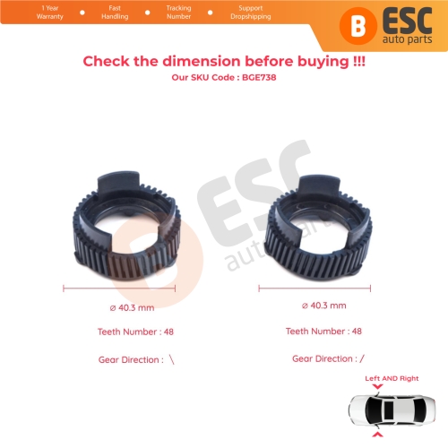 Left Right Side Wing Tow Mirror Folding Motor Actuator Repair Gear for Dodge Ram 1500 2017-2022