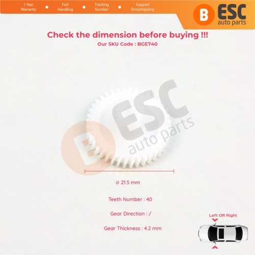 Side Wing Mirror Repair Gear 40 Teeth for Toyota Tundra 2007-2020 Sequoia Sienna Alphard MK1 Lexus RX330 RX350 RX400h Infiniti QX56 G37 