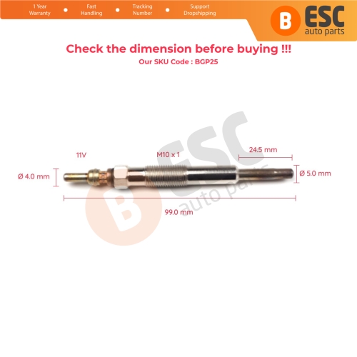 1 Piece Heater Glow Plugs 7700111940 GN019 0100226375 for Renault Dacia Daewoo 1.9 D