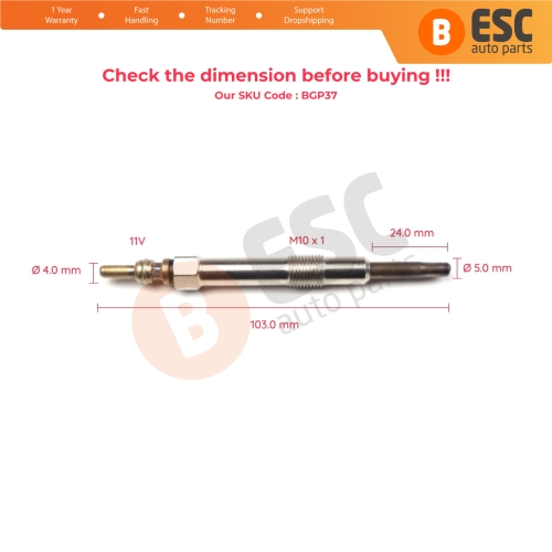 1 Piece Heater Glow Plugs GX103 0100226436 358G for Fiat Alfa Lancia Opel