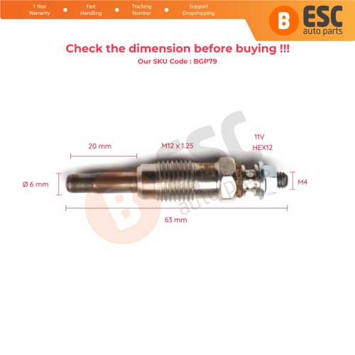 1 Piece Heater Glow Plug 11 Volt for Audi Ford Mitsubishi Nissan Renault Seat Skoda Volvo VW 1.9 D DT TD TDi DTi Engine 7700867617 