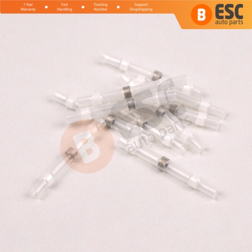 10 Pieces Heat Shrinkable Crimp Solder Sleeves Butt Connectors for 01 05 mm² Cable Transparent White Lenght24 mm