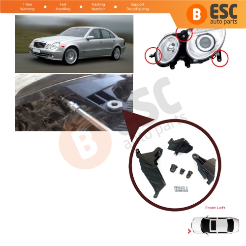 Headlight Headlamp Repair Brackets Tabs Left for Mercedes E Class W211 S211 2002-2009 A2118201314