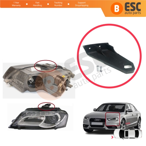 Headlight Holder Mount Repair Bracket Tab Set Left Side for Audi A3 MK2 8P 2008-2013 Facelift 8P0998121A