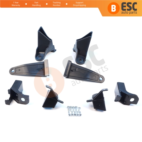 Headlight Holder Mount Repair Bracket Tab Set Left Right Side for Renault Symbol MK3 2013-2017 Pre-Facelift 260607796R 260106223R