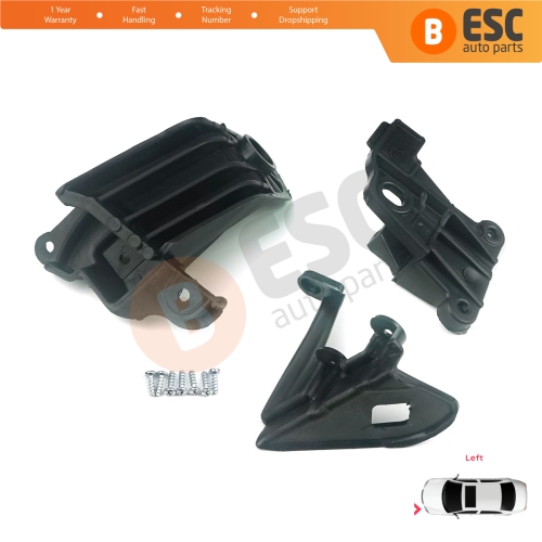 Headlight Holder Mount Repair Bracket Tab Set Left Side for Fiat Tipo 356 357 Egea 2015-On 50927927