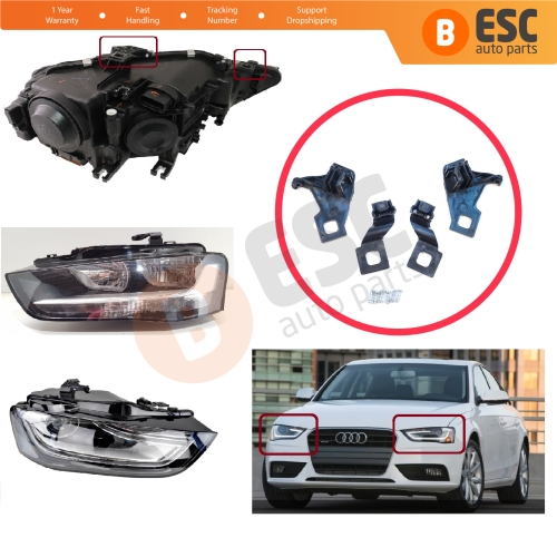 Headlight Holder Mount Repair Bracket Tab Set Left Right Side for Audi A4 RS4 8K2 B8.5 A5 S5 RS5 B8.5 8T0998121B 8T0998122B