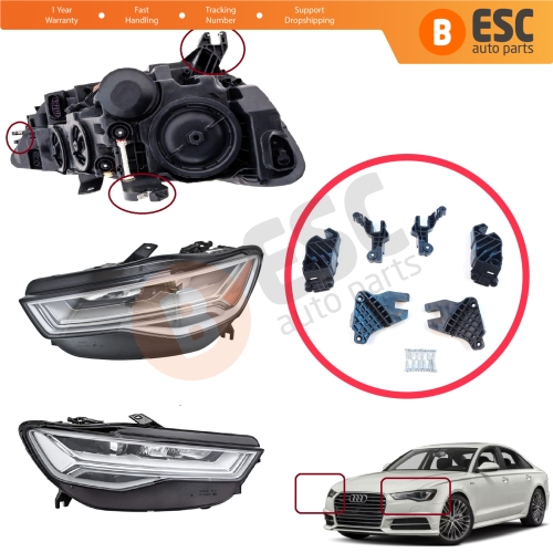 Headlight Holder Mount Repair Bracket Tab Set Left Right Side for Audi A6 C7 4G Avant Sedan A6L Allroad Quattro S6 4G0998121A 4G0998122A