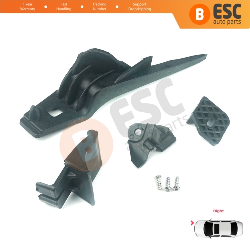 Headlight Holder Mount Repair Bracket Tab Set Right Side for Ford Fiesta B299 B409 B479 2013-2019 D2BZ13008J