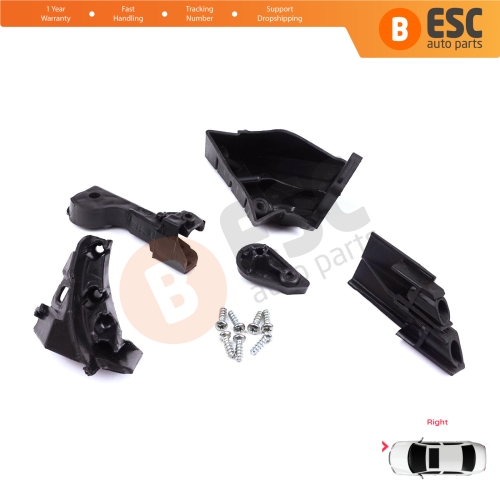 Headlight Holder Mount Repair Bracket Tab Set Right Side for Vauxhall Opel Astra J MK4 P10 2009-2015 4/5 Door GTC 2011-2018 13335737