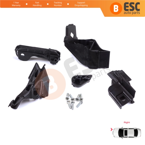 Headlight Holder Mount Repair Bracket Tab Set Right Side for Vauxhall Opel Astra J MK4 P10 2009-2015 4/5 Door GTC 2011-2018 13335737