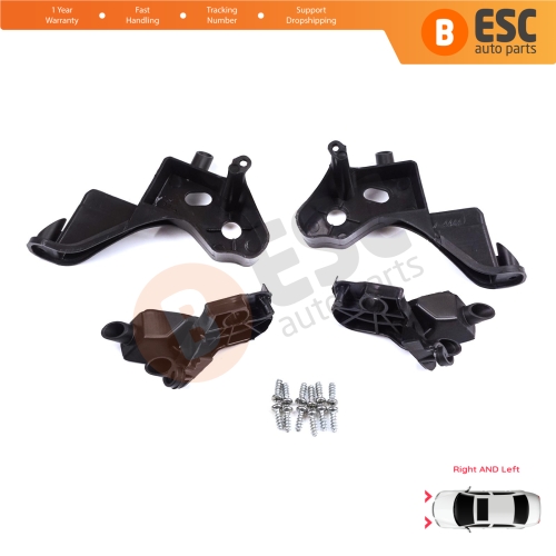 Headlight Holder Mount Repair Bracket Tab Set Left Right Side for Citroen C4 MK2 B7 NC 2009-2018 DS4 MK1 NX 2010-2015 6212H1 6212H0