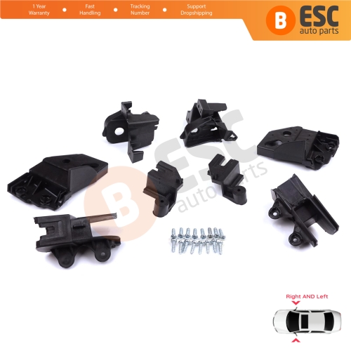 Headlight Holder Mount Repair Bracket Tab Set Left Right Side for Peugeot Rifter Partner K9 2018-On 9824199280 9824198780
