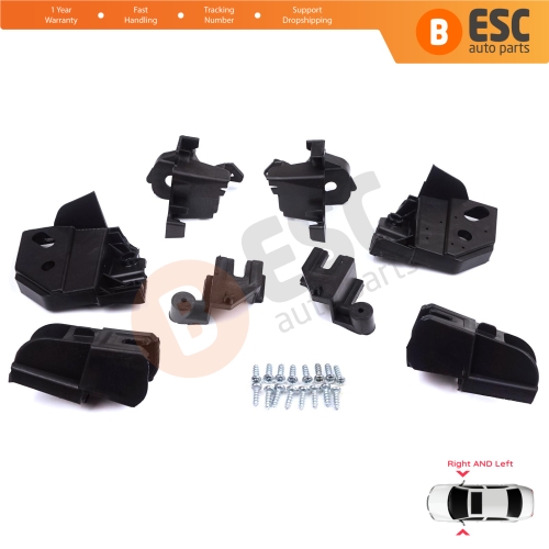 Headlight Holder Mount Repair Bracket Tab Set Left Right Side for Peugeot Rifter Partner K9 2018-On 9824199280 9824198780