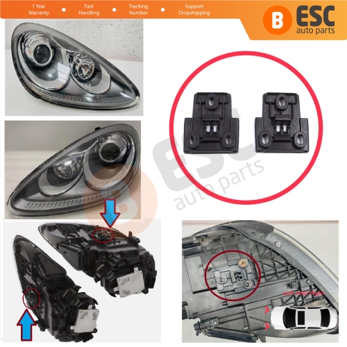Headlight Holder Repair Bottom Base Locking Bracket Set Left Right for Porsche Cayenne MK2 92A 958 2010-2014 7P5941149