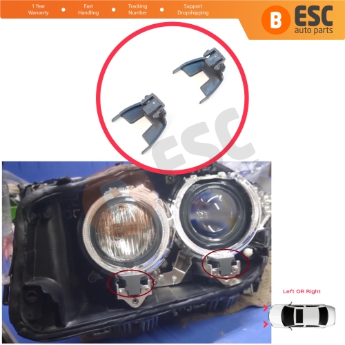 2 Pieces Headlight Daytime Running Angel Eye Light Mount Holder Bracket for BMW 5 Series F10 F11 F18 LCI 2009-2017 63117343911 63117343912