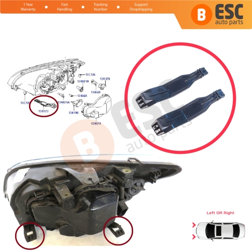 2 Pieces Headlight Holder Mount Repair Bracket Tab Set for Ford Focus MK2 C307 2004-2007 Pre-Facelift C-Max DM2 2003–2007 1324270