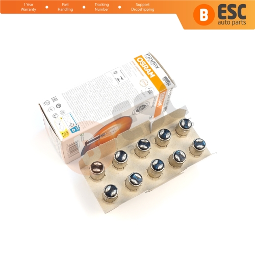 10-Piece Pack OSRAM 7537 21/5 W 24 V BAY15d ORIGINAL Series Bulbs with Metal Base