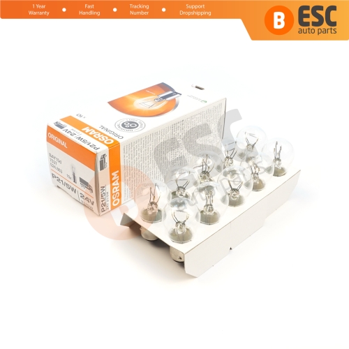 10-Piece Pack OSRAM 7537 21/5 W 24 V BAY15d ORIGINAL Series Bulbs with Metal Base