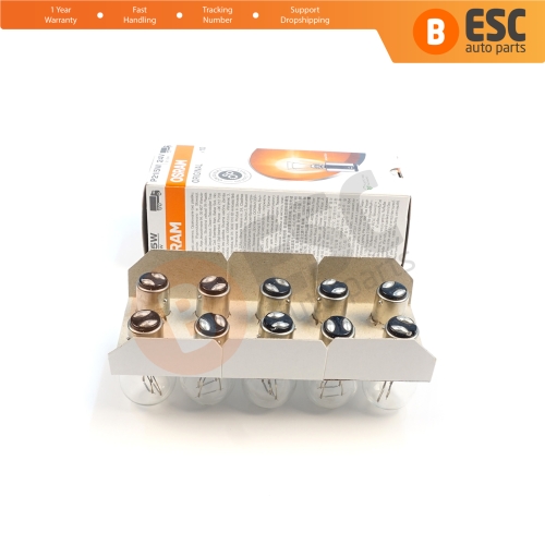 10-Piece Pack OSRAM 7537 21/5 W 24 V BAY15d ORIGINAL Series Bulbs with Metal Base