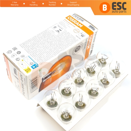10-Piece Pack OSRAM 7537 21/5 W 24 V BAY15d ORIGINAL Series Bulbs with Metal Base