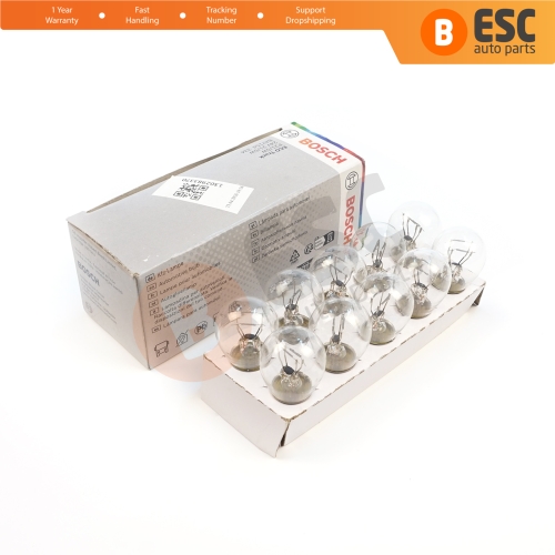 10-Piece Pack BOSCH 1 987 302 867 21/5 W 24 V BAY15d 334 Eco Truck Series Bulbs with Metal Base