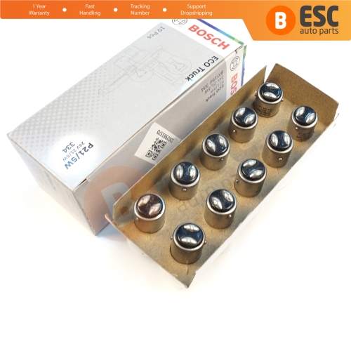 10-Piece Pack BOSCH 1 987 302 867 21/5 W 24 V BAY15d 334 Eco Truck Series Bulbs with Metal Base