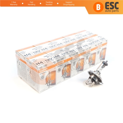 10 Pieces OSRAM ORIGINAL 64193 12V 60/55W H4 P43t Halogen Bulb for Headlight Low-Beam High-Beam Fog Lamp
