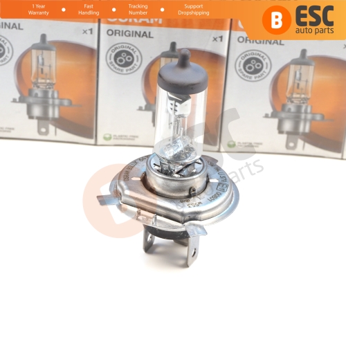 10 Pieces OSRAM ORIGINAL 64193 12V 60/55W H4 P43t Halogen Bulb for Headlight Low-Beam High-Beam Fog Lamp