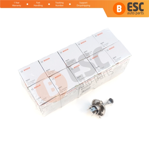 10 Pieces BOSCH BASIC 1 987 302 803 12V 60/55W H4 Halogen Bulb for Headlight Low-Beam High-Beam Fog Lamp