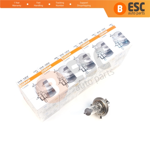 10 Pieces OSRAM CLASSIC 64193CLC 12V 60/55W H4 P43t Halogen Bulb for Headlight Low-Beam High-Beam Fog Lamp