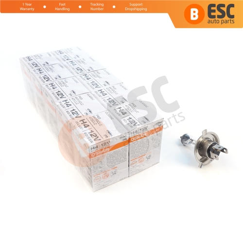 10 Pieces OSRAM CLASSIC 64193CLC 12V 60/55W H4 P43t Halogen Bulb for Headlight Low-Beam High-Beam Fog Lamp