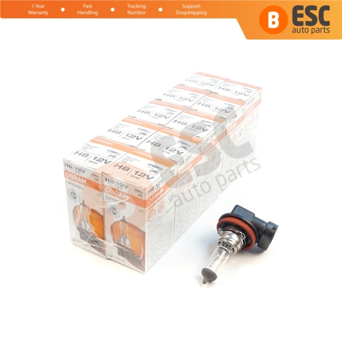 10 Pieces OSRAM ORIGINAL 64212 H8 12V 35W PGJ19-1 Halogen Bulb for Headlight Fog Lamp High Beam Spotlight