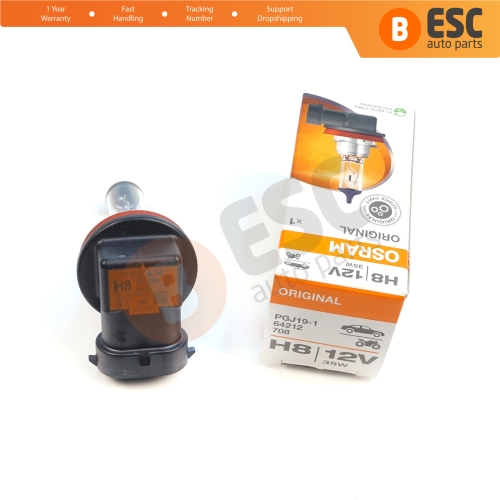 1 Piece OSRAM ORIGINAL 64212 H8 12V 35W PGJ19-1 Halogen Bulb for Headlight Fog Lamp High Beam Spotlight