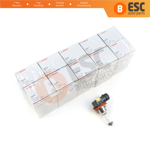 10 Pieces BOSCH BASIC 1 987 302 805 H8 12V 35W PGJ19-1 Halogen Bulb for Headlight Fog Lamp High Beam Spotlight Bulb