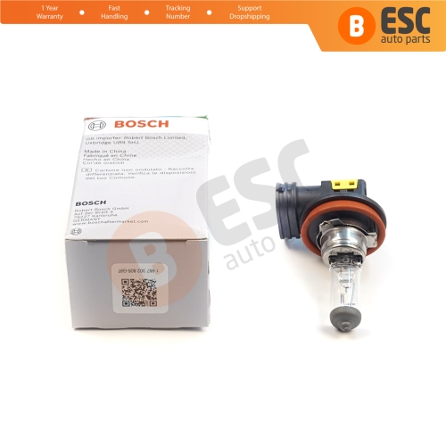 1 Piece BOSCH BASIC 1 987 302 805 H8 12V 35W PGJ19-1 Halogen Bulb for Headlight Fog Lamp High Beam Spotlight Bulb