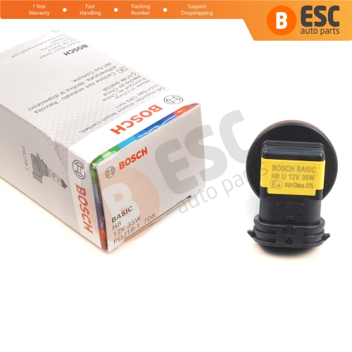 1 Piece BOSCH BASIC 1 987 302 805 H8 12V 35W PGJ19-1 Halogen Bulb for Headlight Fog Lamp High Beam Spotlight Bulb