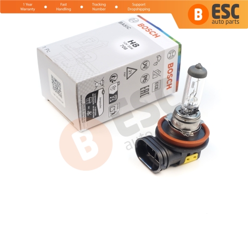 1 Piece BOSCH BASIC 1 987 302 805 H8 12V 35W PGJ19-1 Halogen Bulb for Headlight Fog Lamp High Beam Spotlight Bulb