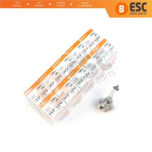10 Pieces OSRAM ORIGINAL 64210 H7 12V 55W PX26d Halogen Bulb for Headlight Low-Beam High-Beam Fog Lamp