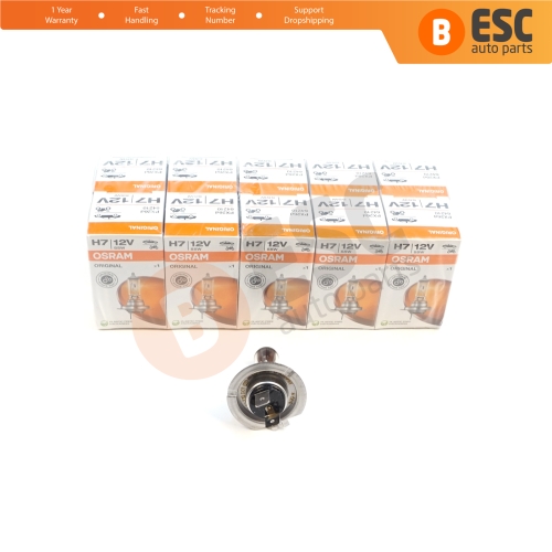 10 Pieces OSRAM ORIGINAL 64210 H7 12V 55W PX26d Halogen Bulb for Headlight Low-Beam High-Beam Fog Lamp