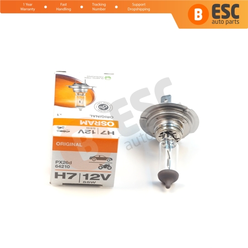 1 Piece OSRAM ORIGINAL 64210 H7 12V 55W PX26d Halogen Bulb for Headlight Low-Beam High-Beam Fog Lamp