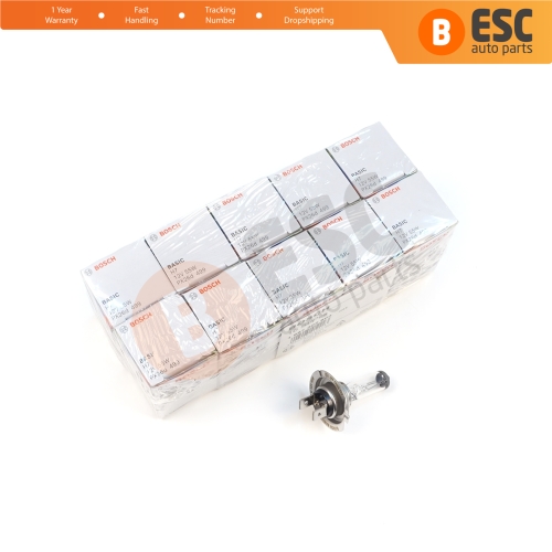 10 Pieces BOSCH BASIC 1 987 302 804 H7 12V 55W PX26d Halogen Bulb for Headlight Low-Beam High-Beam Fog Lamp