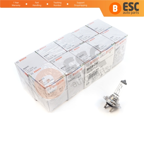 10 Pieces BOSCH BASIC 1 987 302 804 H7 12V 55W PX26d Halogen Bulb for Headlight Low-Beam High-Beam Fog Lamp