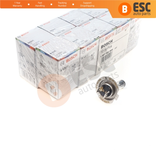 10 Pieces BOSCH BASIC 1 987 302 804 H7 12V 55W PX26d Halogen Bulb for Headlight Low-Beam High-Beam Fog Lamp