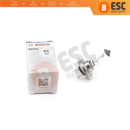 1 Piece BOSCH BASIC 1 987 302 804 H7 12V 55W PX26d Halogen Bulb for Headlight Low-Beam High-Beam Fog Lamp