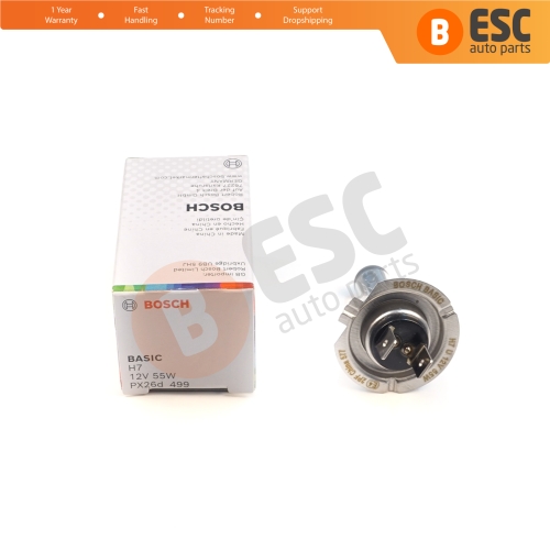 1 Piece BOSCH BASIC 1 987 302 804 H7 12V 55W PX26d Halogen Bulb for Headlight Low-Beam High-Beam Fog Lamp