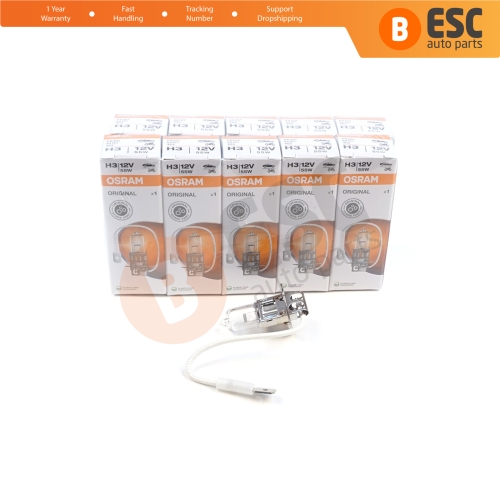 10 Pieces OSRAM ORIGINAL 64151 H3 12V 55W PK22s Halogen Bulb for Fog Trailer Off-Road Headlight Lamp