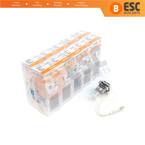 10 Pieces OSRAM ORIGINAL 64151 H3 12V 55W PK22s Halogen Bulb for Fog Trailer Off-Road Headlight Lamp