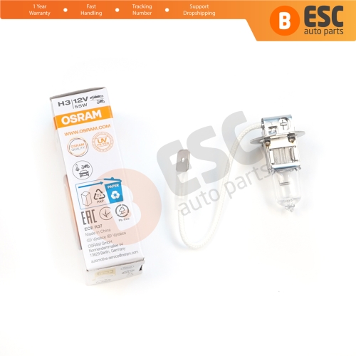 1 Piece OSRAM ORIGINAL 64151 H3 12V 55W PK22s Halogen Bulb for Fog Trailer Off-Road Headlight Lamp
